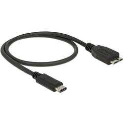 Delock USB kabel USB 3.2 Gen1 USB-C ® zástrčka, USB Micro-B 3.0 zástrčka 0.50 m černá 83676
