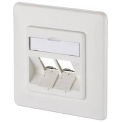 Metz Connect 130B20D21002KE síťová zásuvka pod omítku panel s čelní deskou a rámečkem nevybavený specifikací 2 porty čistě bílá (RAL 9010)