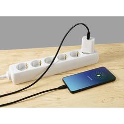 Renkforce Nabíjecí kabel USB USB 2.0 USB-A zástrčka, USB-C ® zástrčka 1.80 m černá PVC plášť RF-5771532