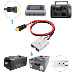 50 a přípojka baterie na XT60 kabel, 0,5 m TC-13619308 černá, červená TRU COMPONENTS Množství: 1 ks