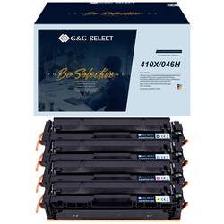 G&G Toner náhradní Canon, HP 410X, 046H kompatibilní kombinované balení černá, azurová, purppurová, žlutá GS-H410X-4P