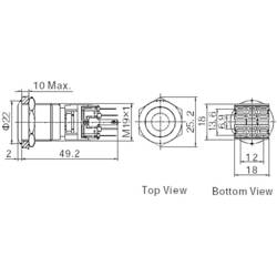 TRU COMPONENTS LAS1-BGQ-11ZE/G/12V, 701918 tlačítkový spínač antivandal, 19 mm, 250 V/AC, 5 A, 1 ks
