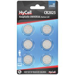 HyCell knoflíkový článek CR 2025 3 V 6 ks 140 mAh lithiová CR2025