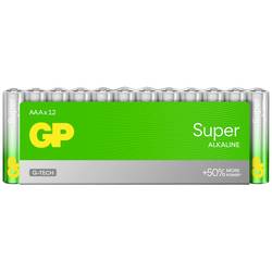 GP Super mikrotužková baterie AAA alkalicko-manganová 1.5 V 12 ks