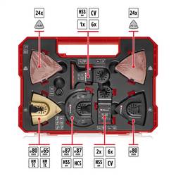 Einhell 708170 XXL -CASE Oxid hlinitý, chrom-vanadová ocel, Bimetal, HCS , HM sada multifunkčního nářadí 40 mm 1 sada