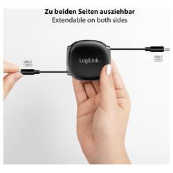 LogiLink Kabel USB-C USB 2.0 USB-C ® zástrčka 1.00 m černá oboustranně zapojitelná zástrčka, Pro povolování CU0500