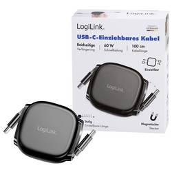 LogiLink Kabel USB-C USB 2.0 USB-C ® zástrčka 1.00 m černá oboustranně zapojitelná zástrčka, Pro povolování CU0500