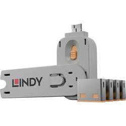 bezpečnostní USB záslepka oranžová LINDY USB-Lock + Key