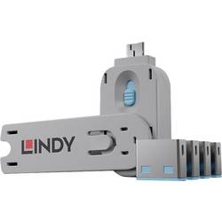 bezpečnostní USB záslepka modrá LINDY USB-Lock + Key