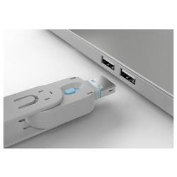 bezpečnostní USB záslepka modrá LINDY USB-Lock + Key