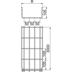 OBO Bettermann 6002431 Mřížkový žlab (d x š x v) 3 m x 100.00 mm x 105.00 mm 3 m
