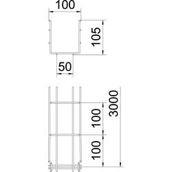 OBO Bettermann 6002431 Mřížkový žlab (d x š x v) 3 m x 100.00 mm x 105.00 mm 3 m