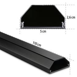 Hama Kabelová lišta hliník černá tuhý (d x š x v) 1.1 m x 50 mm x 26 mm 1 ks 00220987