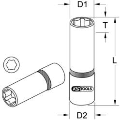 KS Tools 9171515 9171515 šestiúhelník Nástrčný klíč 5/32 5/32 1/4