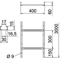 OBO Bettermann 6208544 vodič kabelu (d x š x v) 3 m x 400.00 mm x 60.00 mm 3 m