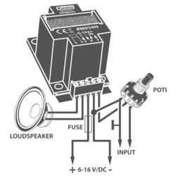 Kemo M034N mono zesilovač hotový modul 6 V/DC, 9 V/DC, 12 V/DC, 16 V/DC 40 W 4 Ω