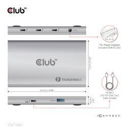 club3D Dokovací stanice pro notebook Thunderbolt™ 4 Club 3D Thunderbolt 4 Portable 5-in-1 Hub with Smart Power