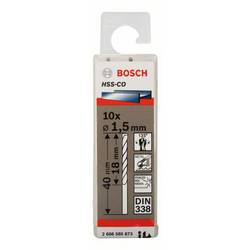 Bosch Accessories 2608585873 HSS kovový spirálový vrták 1.5 mm Celková délka 40 mm Cobalt DIN 338 válcová stopka 10 ks