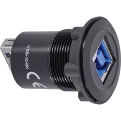 TRU COMPONENTS USB-10-BK Vestavný USB konektor zásuvka, vestavná Zásuvka USB typ B ⇔ zásuvka USB typ A Množství: 1 ks