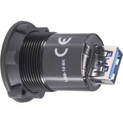 TRU COMPONENTS USB-10-BK Vestavný USB konektor zásuvka, vestavná Zásuvka USB typ B ⇔ zásuvka USB typ A Množství: 1 ks
