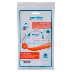 Manhattan USB kabel USB 2.0 USB-A zástrčka, USB Micro-B zástrčka 1.00 m bílá UL certifikace 323987