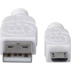Manhattan USB kabel USB 2.0 USB-A zástrčka, USB Micro-B zástrčka 1.00 m bílá UL certifikace 323987
