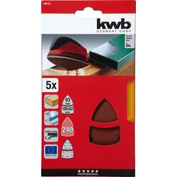 kwb 496124 brusný papír pro delta brusky Zrnitost 240 (d x š) 62, 93 mm, mm x 100 mm 5 ks