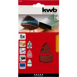 kwb 496106 brusný papír pro delta brusky Zrnitost 60 (d x š) 62, 93 mm, mm x 100 mm 5 ks