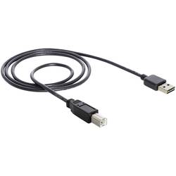 Delock USB kabel USB 2.0 USB-A zástrčka, USB-B zástrčka 1.00 m černá oboustranně zapojitelná zástrčka, pozlacené kontakty 83358