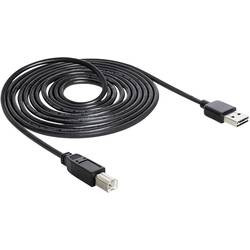 Delock USB kabel USB 2.0 USB-A zástrčka, USB-B zástrčka 3.00 m černá oboustranně zapojitelná zástrčka, pozlacené kontakty, UL certifikace 83360