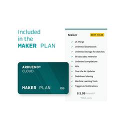 Arduino 1 year Arduino Cloud Maker Plan Certifikováno pro cloud Vhodné pro (vývojové sady): Arduino