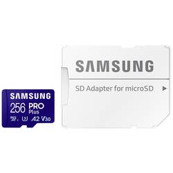 Samsung PRO Plus paměťová karta microSDXC 256 GB A2 Application Performance Class, v30 Video Speed Class, UHS-I vč. SD adaptéru