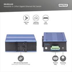 Digitus DN-651149 DN-651149 průmyslový ethernetový switch 4x2 porty 1 GBit/s