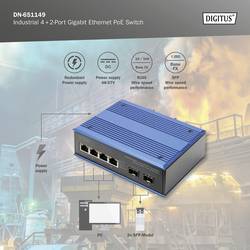 Digitus DN-651149 DN-651149 průmyslový ethernetový switch 4x2 porty 1 GBit/s