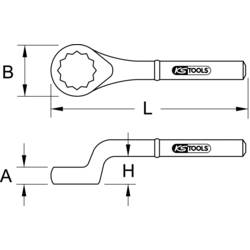 KS Tools 9637850 963.7850 úderový očkový klíč Délka klíče (cm) (jen pro nadpis) 95 mm