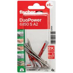 Fischer 537670 DuoPower 6 x 50 S A2 K NV sada hmoždinek 50 mm 6 mm 1 sada
