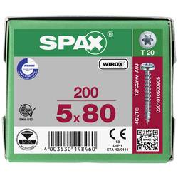 SPAX 0201010500805 R 88093 Ruko m.Spitze/T-STAR šroub do dřeva 5 mm 80 mm T-STAR plus ocel WIROX 200 ks