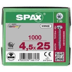 SPAX 0201010450255 R 88093 Ruko m.Spitze/T-STAR šroub do dřeva 4.5 mm 25 mm T-STAR plus ocel WIROX 1000 ks