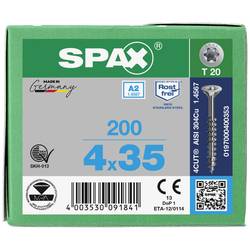 SPAX 0197000400353 R 88091 Senkkopf T-STAR TG šroub se zápustnou hlavou 4 mm 35 mm T-STAR plus nerezová ocel A2 200 ks