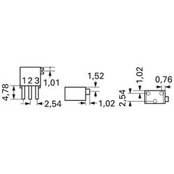 Bourns 3266X-1-101LF cermetový trimr utěsněný lineární 0.25 W 100 Ω 4320 ° 4320 ° 1 ks #####Tape and Reel