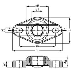 igus EFOM-10 kluzné ložisko s přírubou Ø otvoru 10 mm Rozestup děr 36 mm
