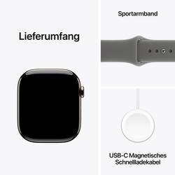 Apple Watch Series 11 GPS + Cellular 42 mm Titanový kryt sportovní náramek Kamenně šedá M/L
