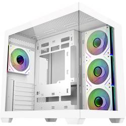 Cooler Master Elite 681 midi tower PC skříň bílá 4 předinstalované LED ventilátory, boční okno