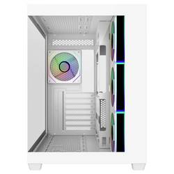 Cooler Master Elite 681 midi tower PC skříň bílá 4 předinstalované LED ventilátory, boční okno