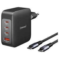 Intenso W140A3C + C520C black USB nabíječka, GaN, USB Power Delivery (USB-PD) , 3x USB-C®, 1x USB A , 140 W, QC 4+, USB PD 3.1, PPS, černá