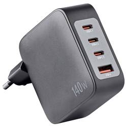 Intenso W140A3C + C520C black USB nabíječka, GaN, USB Power Delivery (USB-PD) , 3x USB-C®, 1x USB A , 140 W, QC 4+, USB PD 3.1, PPS, černá