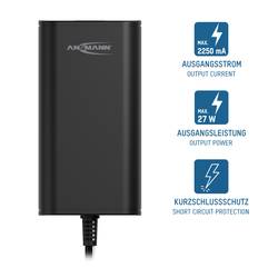 Ansmann 1201-0025 zásuvkový napájecí adaptér, nastavitelný, 15 V/DC, 13.5 V/DC, 12 V/DC, 9 V/DC, 7.5 V/DC, 6 V, 5 V/DC, 2250 mA, 27 W
