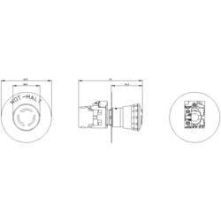 Siemens 3SU11001HB201CH0 3SU1100-1HB20-1CH0 kulové tlačítko plastový přední prstenec plastové zdvihátko červená otočení 1 ks Piece