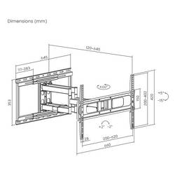 SpeaKa Professional SP-TVM-1200 TV držák na zeď 94,0 cm (37) - 218,4 cm (86”) odnímatelný, naklápěcí, nakláněcí