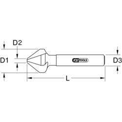KS Tools 336.0069 3360069 záhlubník 20.5 mm ocel válcová stopka 1 ks